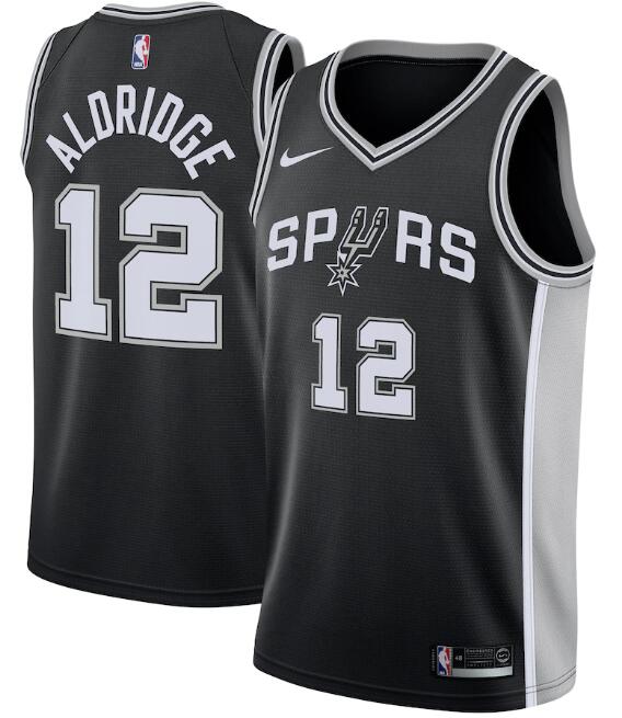 Men's Black San Antonio Spurs #12 Lamarcus Aldridge Icon Edition Swingman Stitched Men's Black San Antonio Spurs #12 Lamarcus Aldridge Icon Edition Swingman Stitched